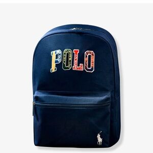 Lauren Ralph Polo Embroidered Logo Navy Blue Backpack